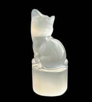 セレナイト製ねこの置物後ろ2