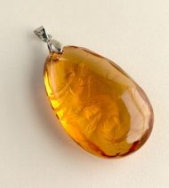 龍素彫しずく型シトリンペンダントトップ